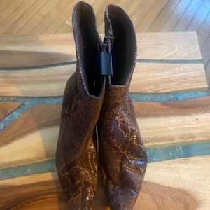 Faux snakeskin boots